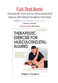 Therapeutic Exercise for Musculoskeletal Injuries 4th Edition Houglum Test Bank ISBN: 9781450468831