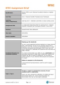HEALTH AND SOCIAL CARE BTEC LEVEL 3 201,3432B. Assignment brief
