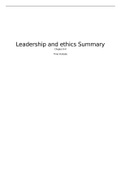 Leadership and Ethics - FULL course summary - Entrepreneurship & business innovation - Tilburg University