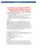  TestBank For Foundations for Population Health in Community Public Health Nursing 3rd Edition DeMarco Walsh 