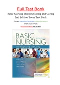 Basic Nursing Thinking Doing and Caring 2nd Edition Treas Test Bank ISBN: 9780803659421 