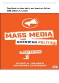 Test Bank for Mass Media and American Politics, 10th Edition