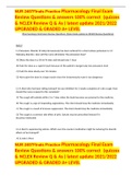 NUR 2407FInals Practice Pharmacology Final Exam Review Questions & answers 100% correct  (quizzes & NCLEX Review Q & As ) latest update 2021/2022 UPGRADED & GRADED A+ LEVEL