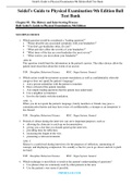 Seidel&rsquo;s Guide to Physical Examination 9th Edition Ball Test Bank&period;Answers and cheat sheets PDF