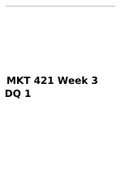 MKT 421 Week 3 DQ 1