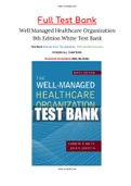 Well Managed Healthcare Organization 9th Edition White Test Bank