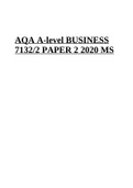 AQA A-level BUSINESS PAPER 2 2020 MS