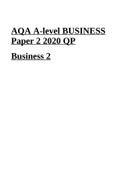 AQA A-level BUSINESS Paper 2 2020 QP