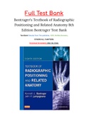 Bontrager’s Textbook of Radiographic Positioning and Related Anatomy 8th Edition Bontrager Test Bank