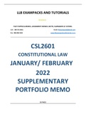 CSL2601 SUPPLEMENTARY PORTFOLIO MEMO (DETAILED)  JANUARY/FEBRUARY 2022