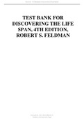 TEST BANK FOR DISCOVERING THE LIFE SPAN, 4TH EDITION, ROBERT S. FELDMAN.