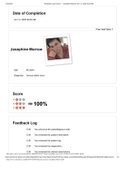 VSIM 3 Josephine Morrow Diagnosis&colon; Venous stasis ulcer Feedback Log &semi; Score 100&percnt;