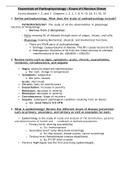 NUR 2063: Essentials of Pathophysiology - Exam 1 review sheet