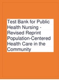 Test Bank for Public Health Nursing - Revised Reprint Population-Centered Health Care 