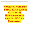 NUR2755 / NUR 2755 FINAL EXAM (Latest 2021 / 2022): Multidimensional Care IV / MDC 4 - Rasmussen//Exam (elaborations) NUR 2755 ATI-Medsurge-Ultimate 2021 Correctly Solved Questions And Answers Rasmussen College.
