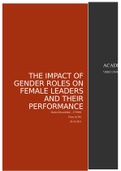 Academic Skills Literature Review: The Impact of Gender Roles on Female Leaders and Their Performance