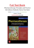 Pharmacotherapy Principles and Practice 5th Edition Chisholm-Burns Test Bank