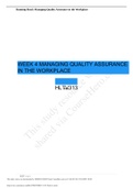 HLT 313V WEEK 4 ASSIGNMENT: MANAGING QUALITY ASSURANCE IN THE WORK PLACE ESSAY