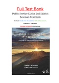 Public Service Ethics 2nd Edition Bowman Test Bank