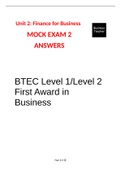 BTEC Level 1/Level 2 First Award in Business| 2022 UPDATE | MOCK EXAM 2 ANSWER