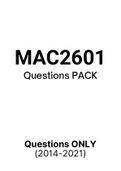 MAC2601 - Exam Revision Questions (2014-2021)