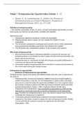 Summary Essesntials of entrepreneurship EC2EBE + Articles+ Lectures+ questions that  were asked in the exam (in 2021-2022)