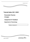 PYC2601 Tutorial 201 2021 assignment 1 questions and answers.