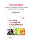 Nutrition Essentials for Nursing Practice 8th Edition Dudek Test Bank