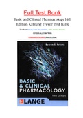 Basic and Clinical Pharmacology 14th Edition by Katzung Trevor Test Bank