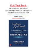 Goodman and Gilman&rsquo;s The Pharmacological Basis of Therapeutics 13th Edition by Brunton Test Bank