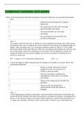 COMMUNITY NURSING TEST BANKS 100&percnt; CORRECT ANSWERS