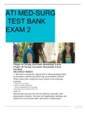 ATI MED SURG TEST BANK EXAM 2 WITH 100% CORRECT ANSWERS