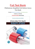 Phlebotomy Simplified 3rd Edition Garza Test Bank ISBN: 9780134718347