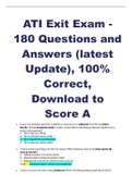 ATI Exit Exam - 180 Questions and Answers (latest Update), 100% Correct, Download to Score A