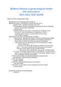 Exam (elaborations) Nursing NSG 6430  midterm Women's Gynecologic Health 3rd Edition Test Bank (Graded A+)