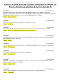 BUSI 409 Nonprofit Management: Principles and Practice: Final Exam. Questions & Answers (Liberty University )