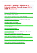 NUR 2063 / NUR2063: Essentials of Pathophysiology Exam 2 (Latest 2021 / 2022)100% VERIFID-Rasmussen College