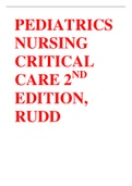PEDIATRICS NURSING CRITICAL CARE 2ND EDITION&comma; RUDD