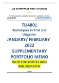  TLI4801 SUPPLEMENTARY PORTFOLIO MEMO 2022 JANUARY/FEBRUARY  ( GET YOUR DISTINCTION!!!)