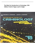 Test Bank for Introduction to Criminology, 10th Edition