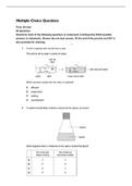 IGCSE CHEMISTRY(0620) PRACTICE TEST 8 (MCQs based)