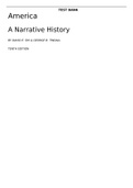 America A NARRATIVE HISTORY - Complete Test test bank - exam questions - quizzes &lpar;updated 2022&rpar;