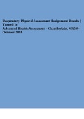 Respiratory Physical Assessment Assignment Results | Turned In Advanced Health Assessment - Chamberlain, NR509- October-2018