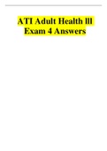 ATI Adult Health lll Exam 4 Answers