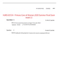 NURS-6551N   Primary Care of Women.2020 Summer Final Exam week 11