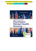  ESSENTIALS OF PSYCHIATRIC MENTAL HEALTH NURSING 8TH ED CONCEPTS OF CARE IN EVIDENCE-BASED PRACTICE  TEST BANK
