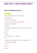 NUR 2755 Multidimensional Care IV   MDC4 Final Exam