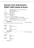 MRKT 3001 Week 6 Final Exam (100% Correct Answers, Spring Quarter) Graded A