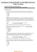 Foundations of Mental Health Care 6th Edition Morrison-Valfre Test Bank. Answers and cheat sheets PDF