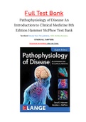 Pathophysiology of Disease An Introduction to Clinical Medicine 8th Edition Hammer McPhee Test Bank